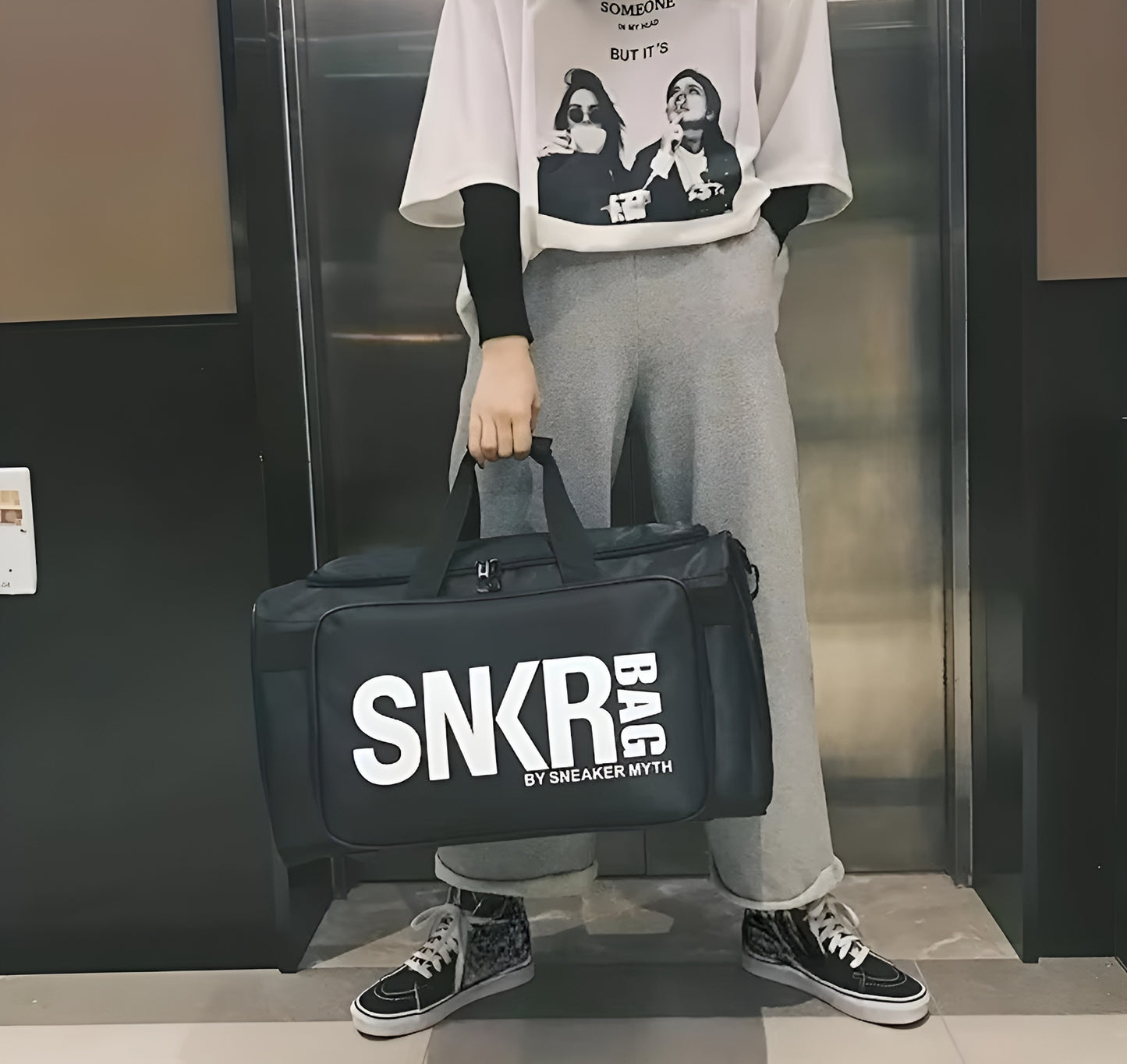 Sac de Sport Noir Organisé SNKR - Compartiments Multiples