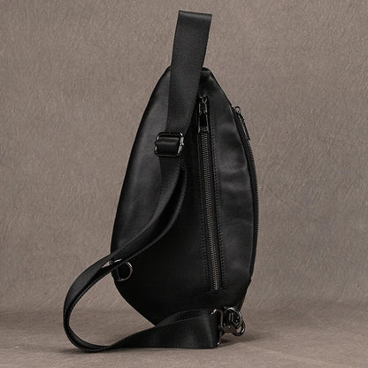 Sac à Bandoulière en Cuir Noir Élégant